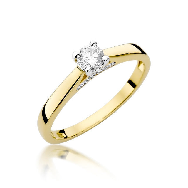 Inel Aur 14K cu Diamante Naturale 0.30 ct — Aur galben