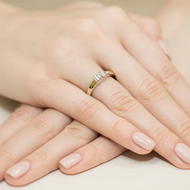 Inel Aur 14K cu Diamant Natural 0.10 ct, imaginea 7 din 11