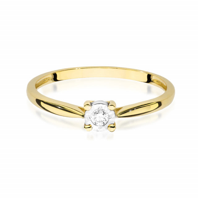 Inel Aur 14K cu Diamant Natural 0.08 ct, imaginea 2 din 11