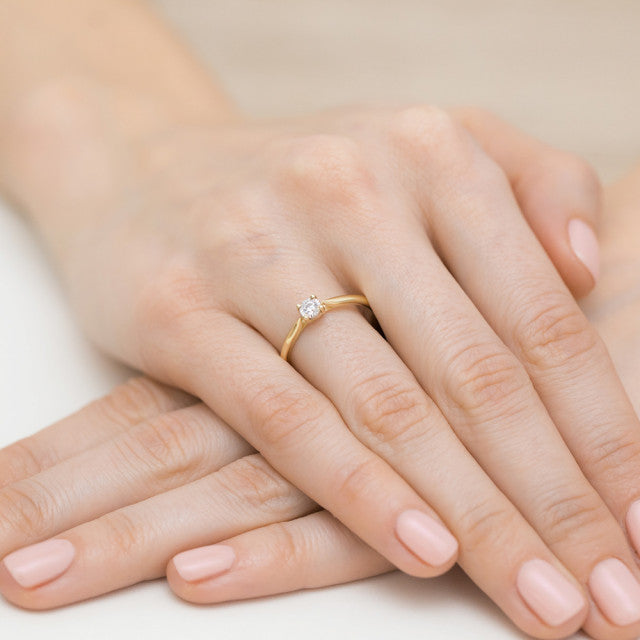 Inel Aur 14K cu Diamant Natural 0.08 ct, imaginea 7 din 11