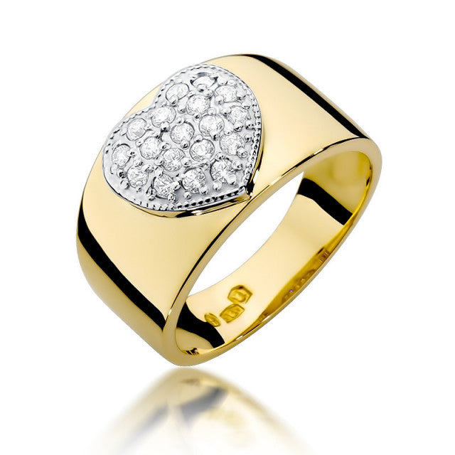 Inel Aur 14K cu Diamante Naturale 0.26 ct — Aur galben