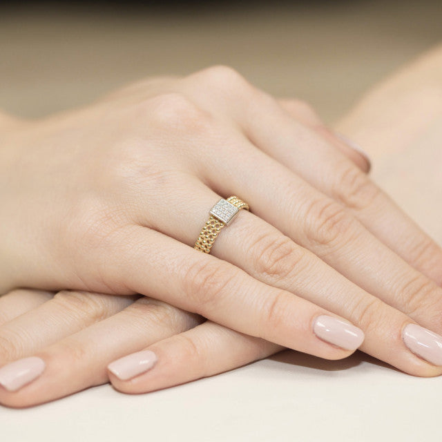 Inel Aur 14K cu Diamante Naturale 0.08 ct, imaginea 7 din 11