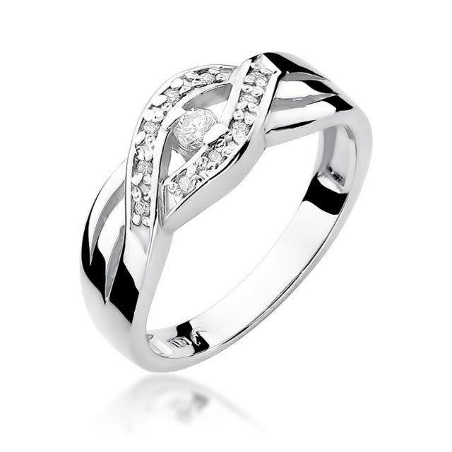Inel Aur 14K cu Diamante Naturale 0.10 ct, imaginea 4 din 11
