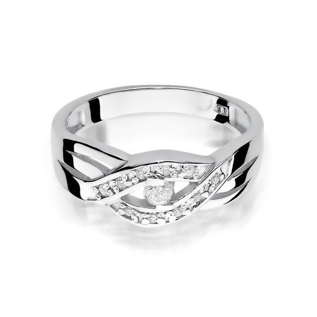 Inel Aur 14K cu Diamante Naturale 0.10 ct, imaginea 5 din 11