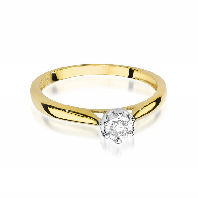 Inel Aur 14K cu Diamant Natural 0.08 ct, imaginea 2 din 11