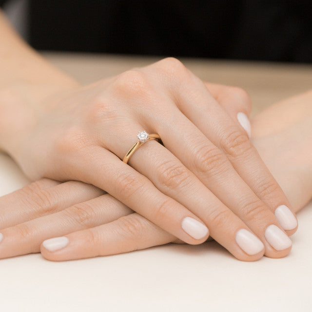 Inel Aur 14K cu Diamant Natural 0.08 ct, imaginea 7 din 11