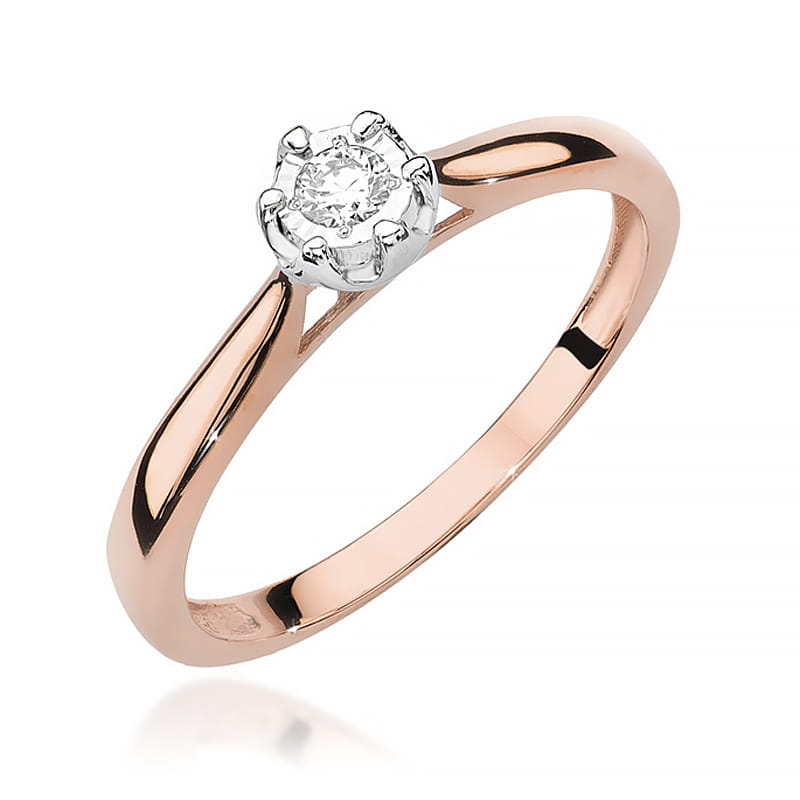 Inel Aur 14K cu Diamant Natural 0.08 ct, imaginea 9 din 11