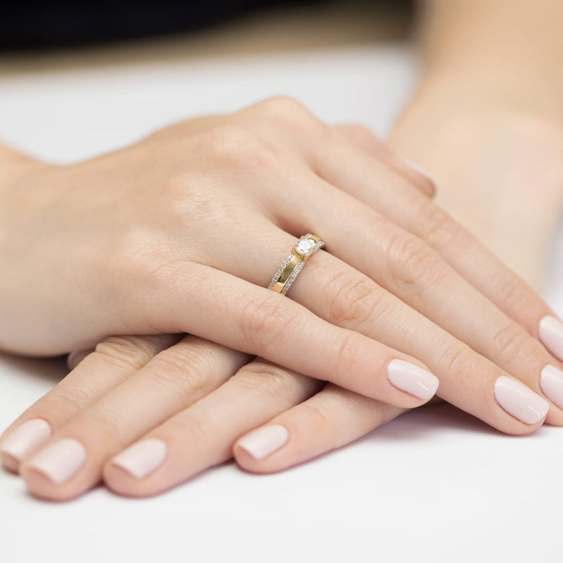 Inel Aur 14K cu Diamante Naturale 0.45 ct, imaginea 4 din 12