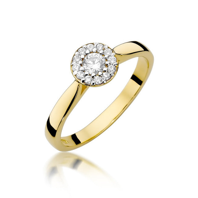 Inel Aur 14K cu Diamante Naturale 0.22 ct — Aur galben