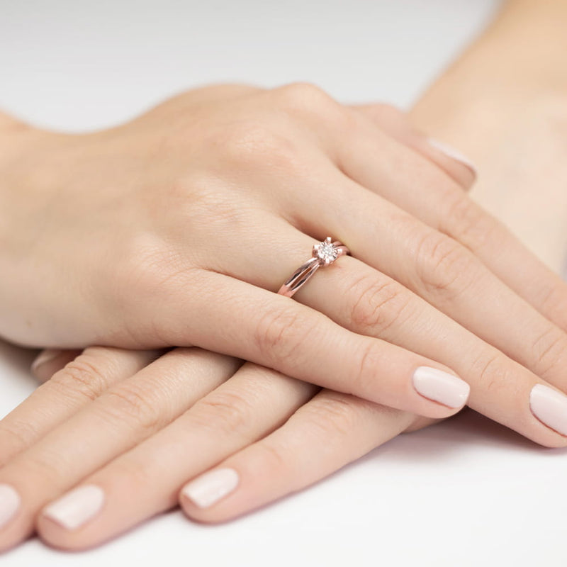 Inel Aur 14K cu Diamant Natural 0.08 ct, imaginea 11 din 11
