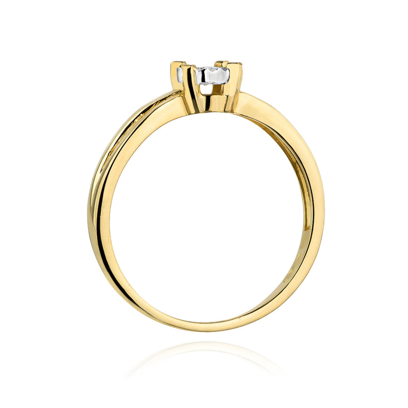 Inel Aur 14K cu Diamant Natural 0.08 ct, imaginea 3 din 11