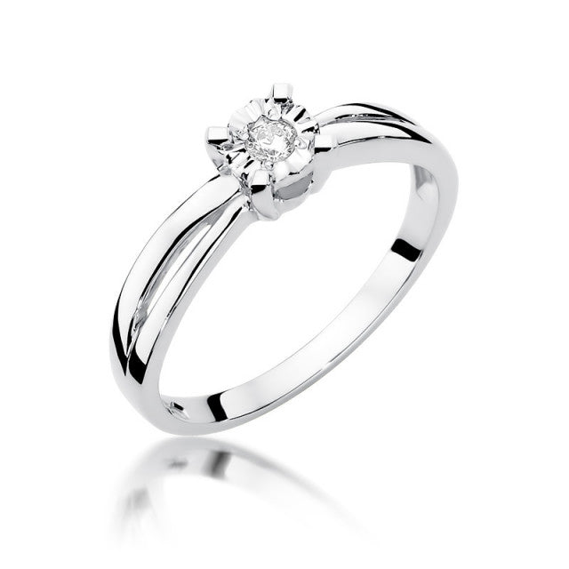 Inel Aur 14K cu Diamant Natural 0.08 ct, imaginea 4 din 11