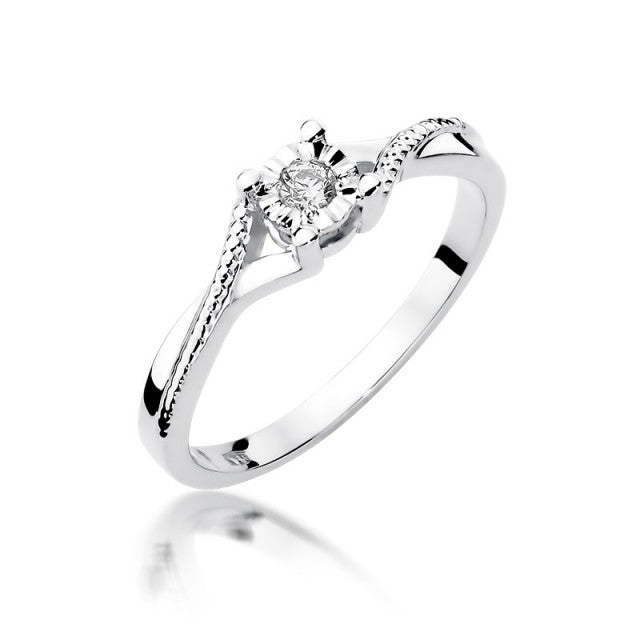 Inel Aur 14K cu Diamant Natural 0.08 ct, imaginea 4 din 11
