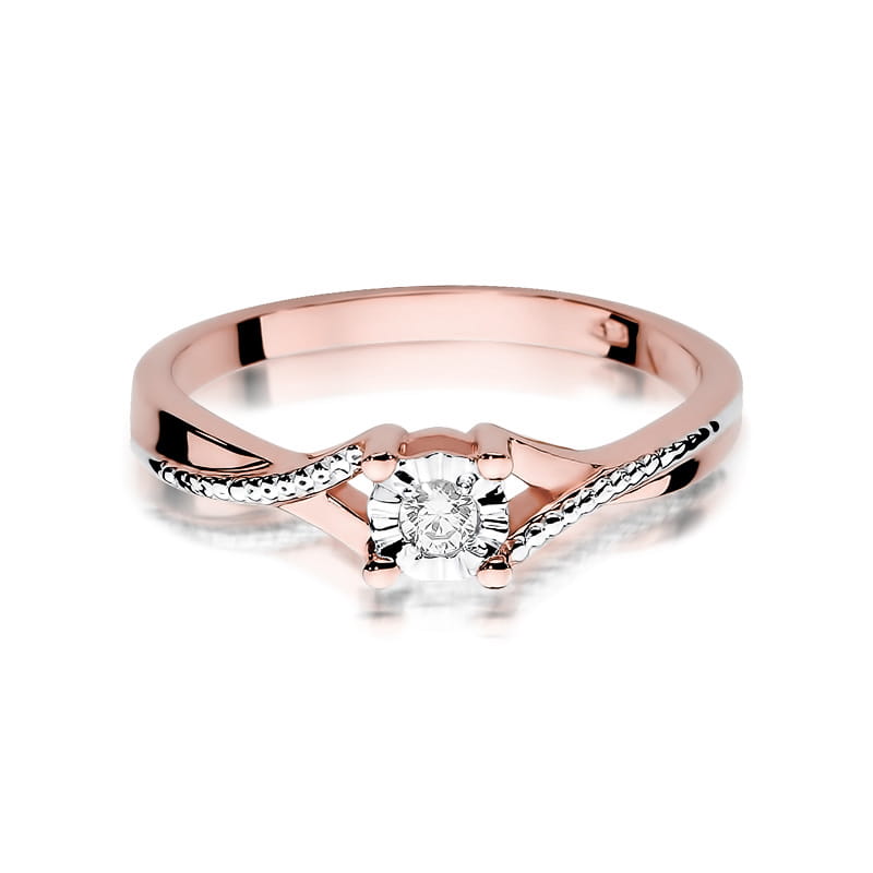 Inel Aur 14K cu Diamant Natural 0.08 ct, imaginea 9 din 11