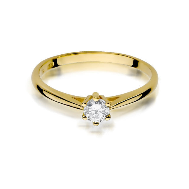 Inel Aur 14K cu Diamant Natural 0.15 ct, imaginea 2 din 11