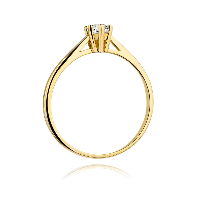 Inel Aur 14K cu Diamant Natural 0.15 ct, imaginea 3 din 11
