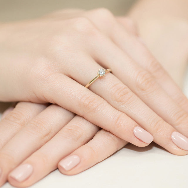Inel Aur 14K cu Diamant Natural 0.15 ct, imaginea 7 din 11