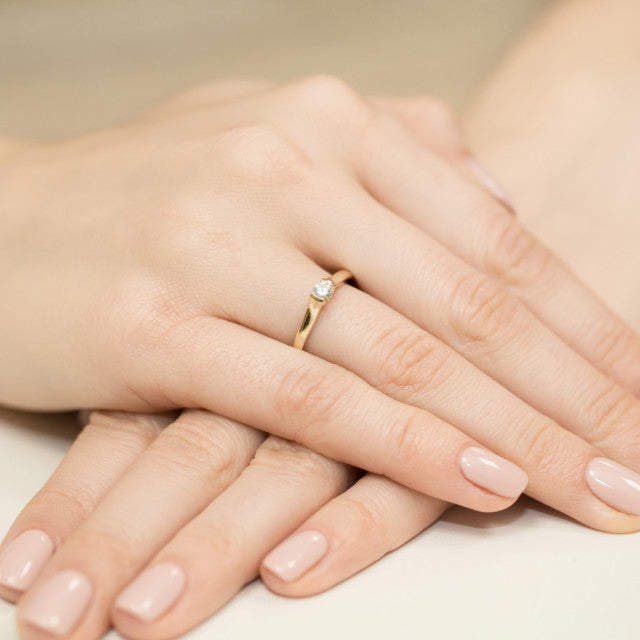 Inel Aur 14K cu Diamant Natural 0.15 ct, imaginea 7 din 11