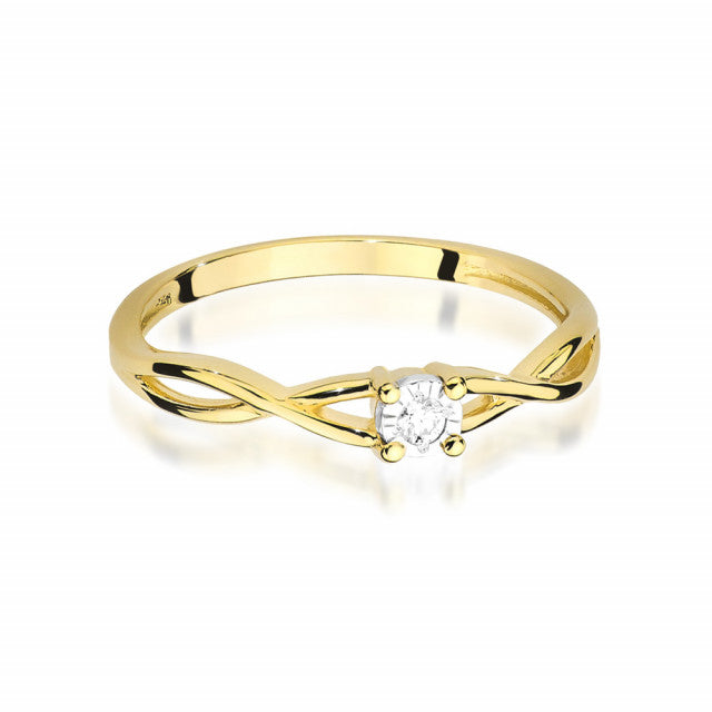 Inel Aur 14K cu Diamant Natural 0.03 ct, imaginea 2 din 11