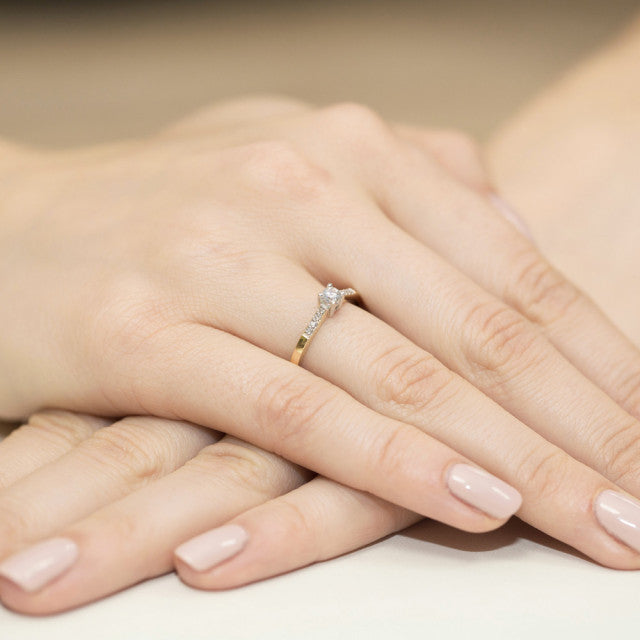 Inel Aur 14K cu Diamante Naturale 0.22 ct, imaginea 7 din 11