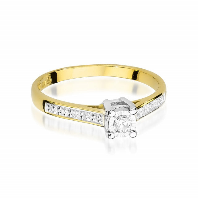 Inel Aur 14K cu Diamante Naturale 0.13 ct, imaginea 2 din 11