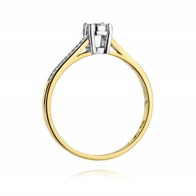 Inel Aur 14K cu Diamante Naturale 0.13 ct, imaginea 3 din 11