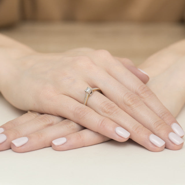 Inel Aur 14K cu Diamante Naturale 0.13 ct, imaginea 7 din 11