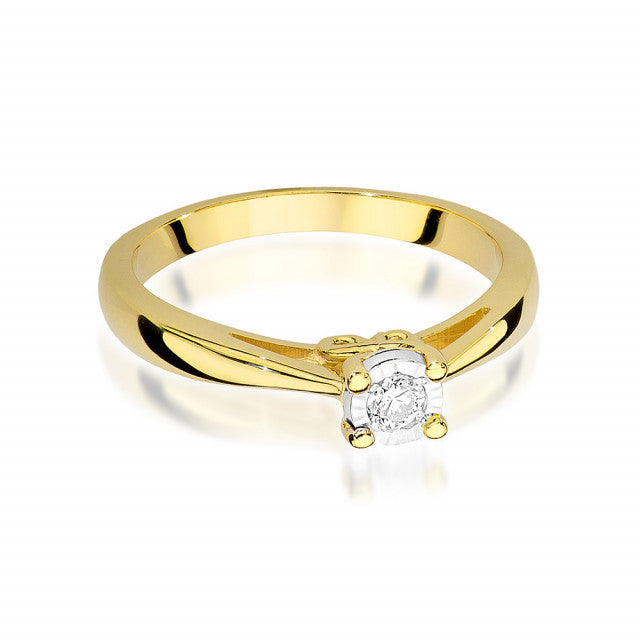 Inel Aur 14K cu Diamant Natural 0.08 ct, imaginea 2 din 11