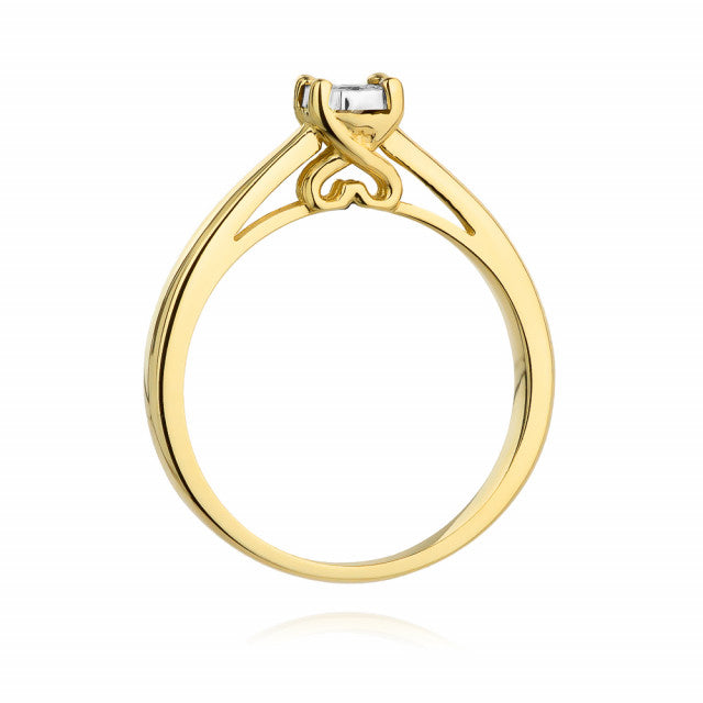 Inel Aur 14K cu Diamant Natural 0.08 ct, imaginea 3 din 11