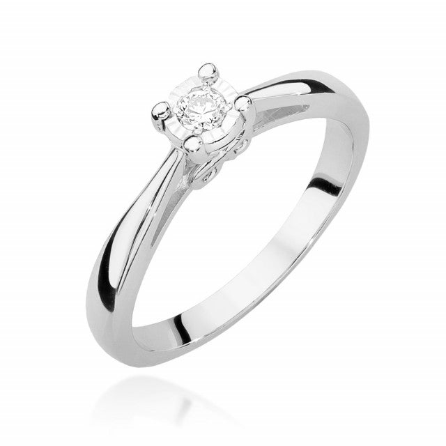 Inel Aur 14K cu Diamant Natural 0.08 ct, imaginea 4 din 11