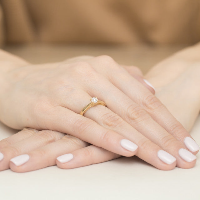 Inel Aur 14K cu Diamant Natural 0.08 ct, imaginea 7 din 11