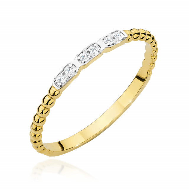 Inel Aur 14K cu Diamante Naturale 0.03 ct — Aur galben