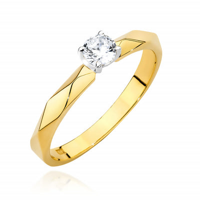 Inel Aur 14K cu Diamant Natural 0.15 ct