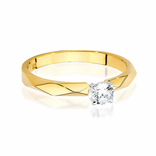 Inel Aur 14K cu Diamant Natural 0.15 ct, imaginea 2 din 10