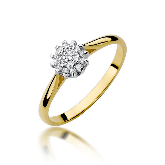 Inel Aur 14K cu Diamante Naturale 0.10 ct — Aur galben
