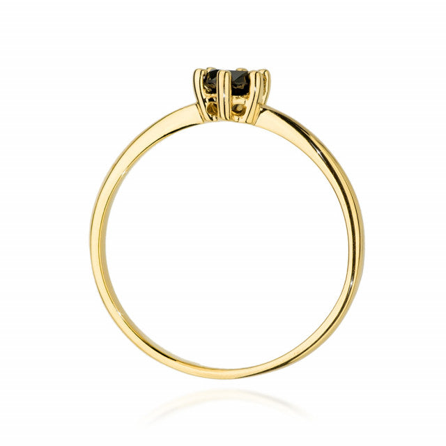Inel Aur 14K cu Diamant Natural Negru 0.30 ct, imaginea 3 din 9