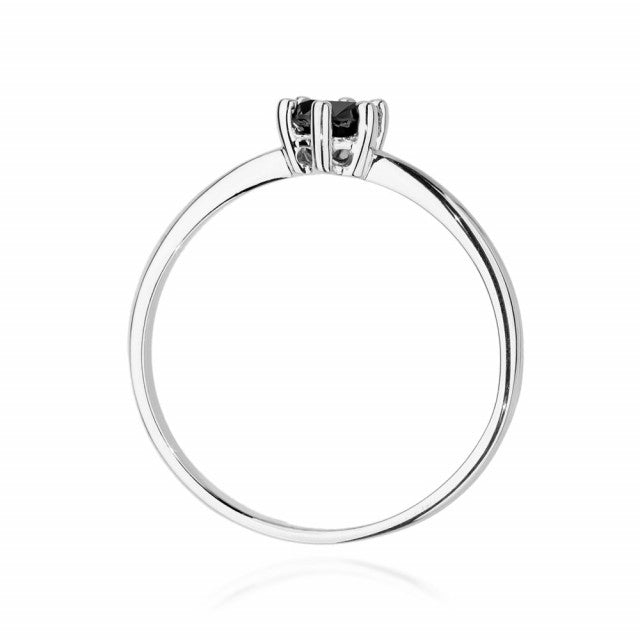 Inel Aur 14K cu Diamant Natural Negru 0.30 ct, imaginea 6 din 9