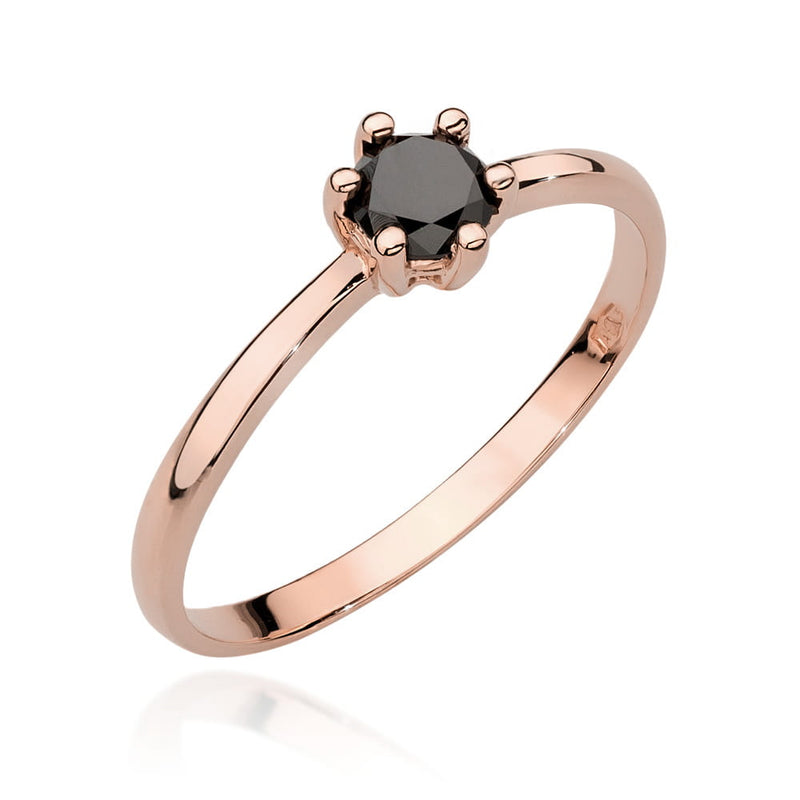 Inel Aur 14K cu Diamant Natural Negru 0.30 ct, imaginea 7 din 9