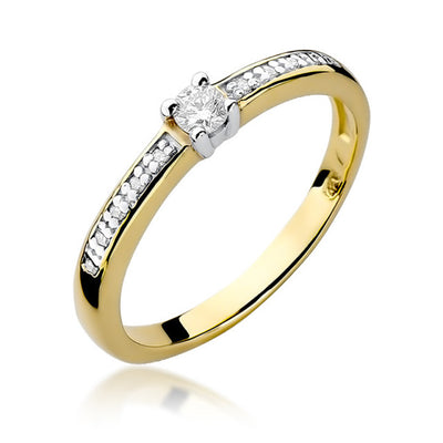 Inel Aur 14K cu Diamante Naturale 0.13 ct