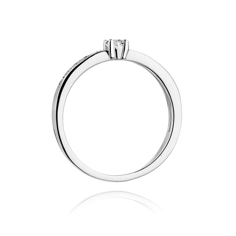 Inel Aur 14K cu Diamante Naturale 0.13 ct, imaginea 6 din 11