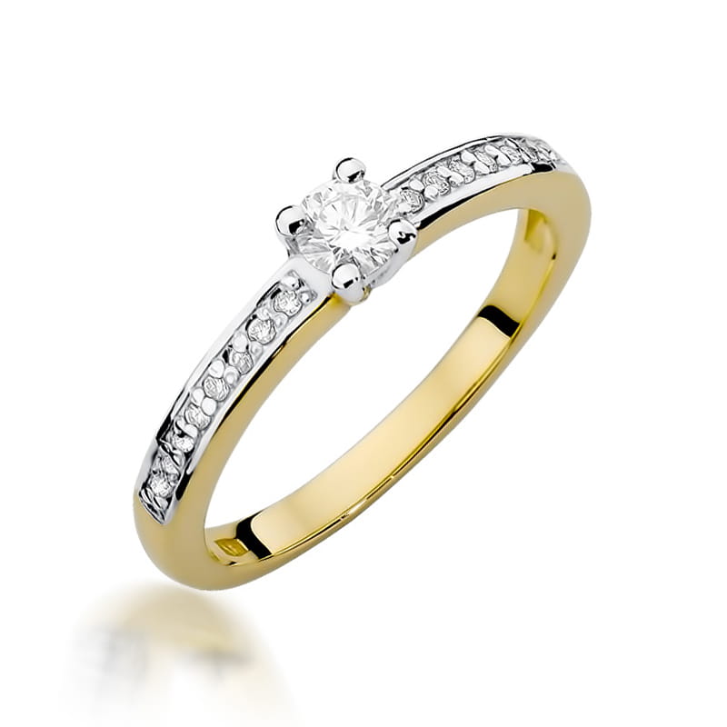 Inel Aur 14K cu Diamante Naturale 0.28 ct — Aur galben