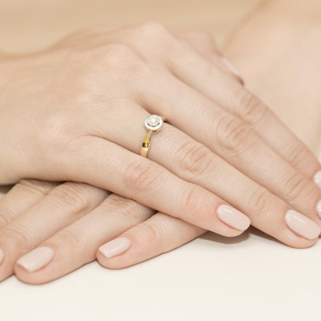 Inel Aur 14K cu Diamant Natural 0.10 ct, imaginea 7 din 11