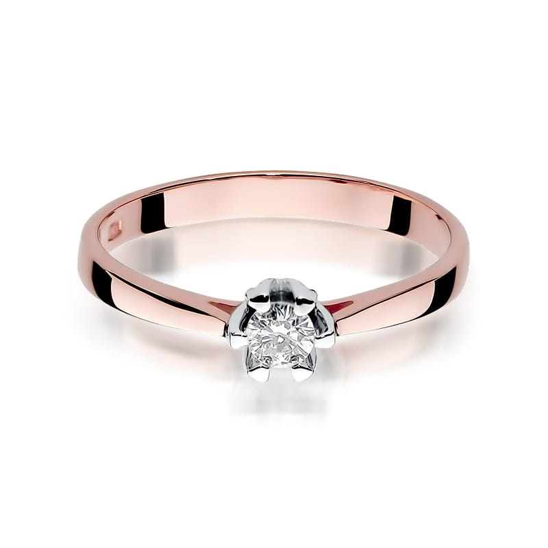 Inel Aur 14K cu Diamant Natural 0.12 ct, imaginea 9 din 11