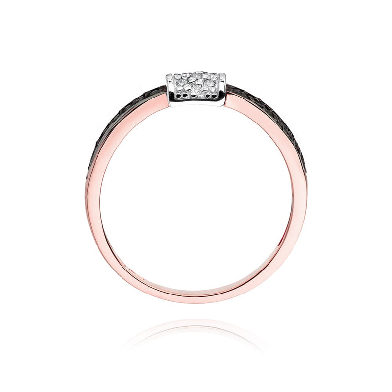 Inel Aur 14K cu Diamante Naturale Albe si Negre 0.19 ct, imaginea 10 din 11