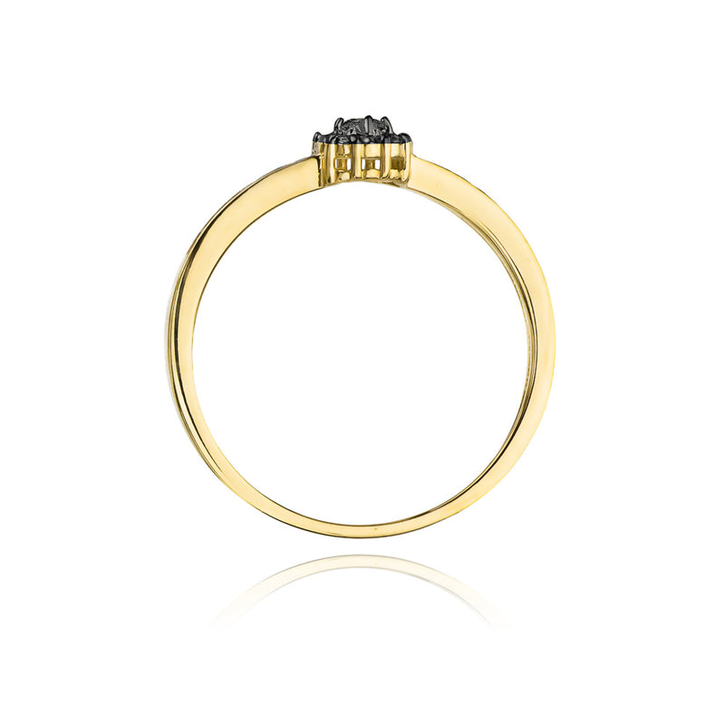 Inel Aur 14K cu Diamante Naturale Albe si Negre 0.09 ct, imaginea 3 din 11