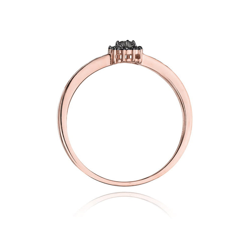 Inel Aur 14K cu Diamante Naturale Albe si Negre 0.09 ct, imaginea 10 din 11