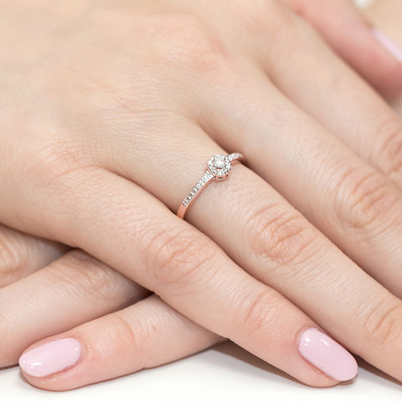 Inel Aur 14K cu Diamante Naturale 0.09 ct, imaginea 11 din 11