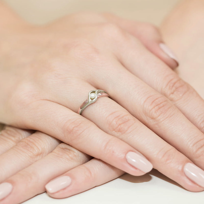 Inel Aur 14K cu Diamant Natural 0.04 ct, imaginea 11 din 11