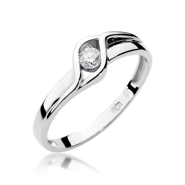 Inel Aur 14K cu Diamant Natural 0.10 ct, imaginea 4 din 11