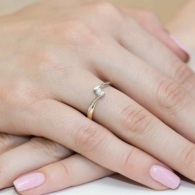 Inel Aur 14K cu Diamant Natural 0.10 ct, imaginea 7 din 11